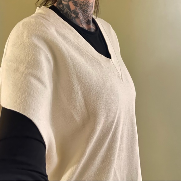 Zara Sweaters Last Drop Zara Oversized Cream V Neck Sweater Vest